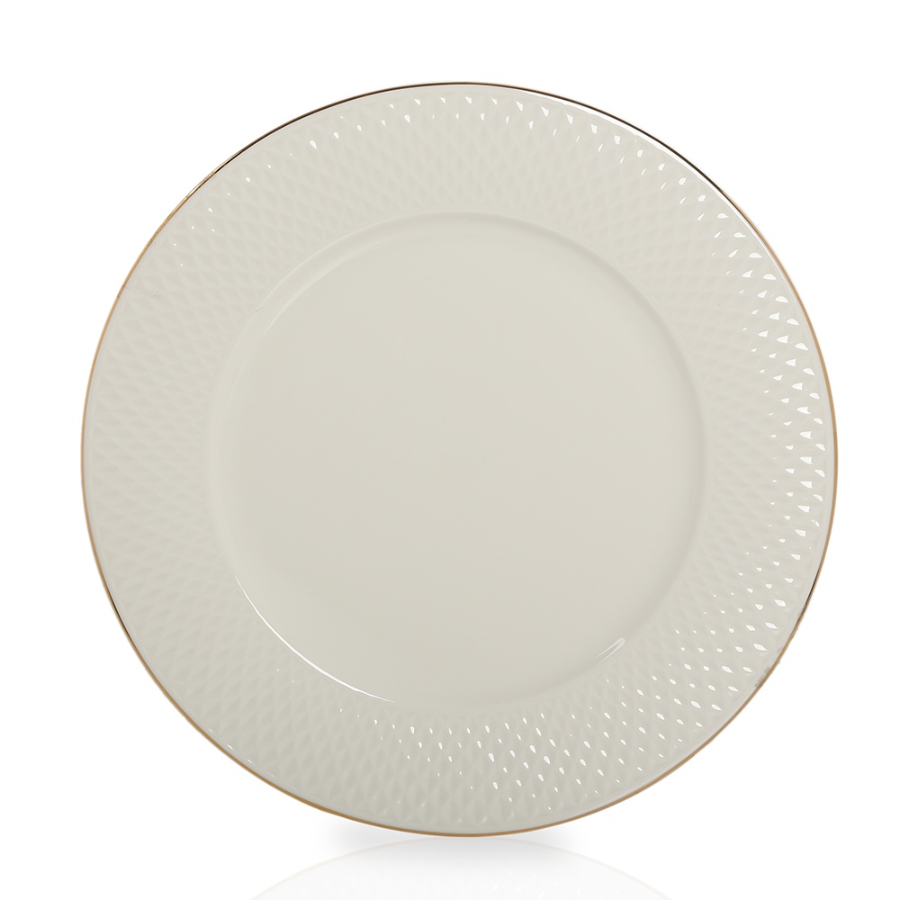 إيكلات طبق دائري من البورسلين - ذهبي (30 سم)