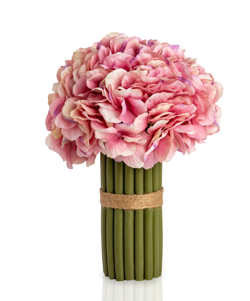 زهور الكوبية الصناعية مع السيقان (وردي، 27.9 سم)