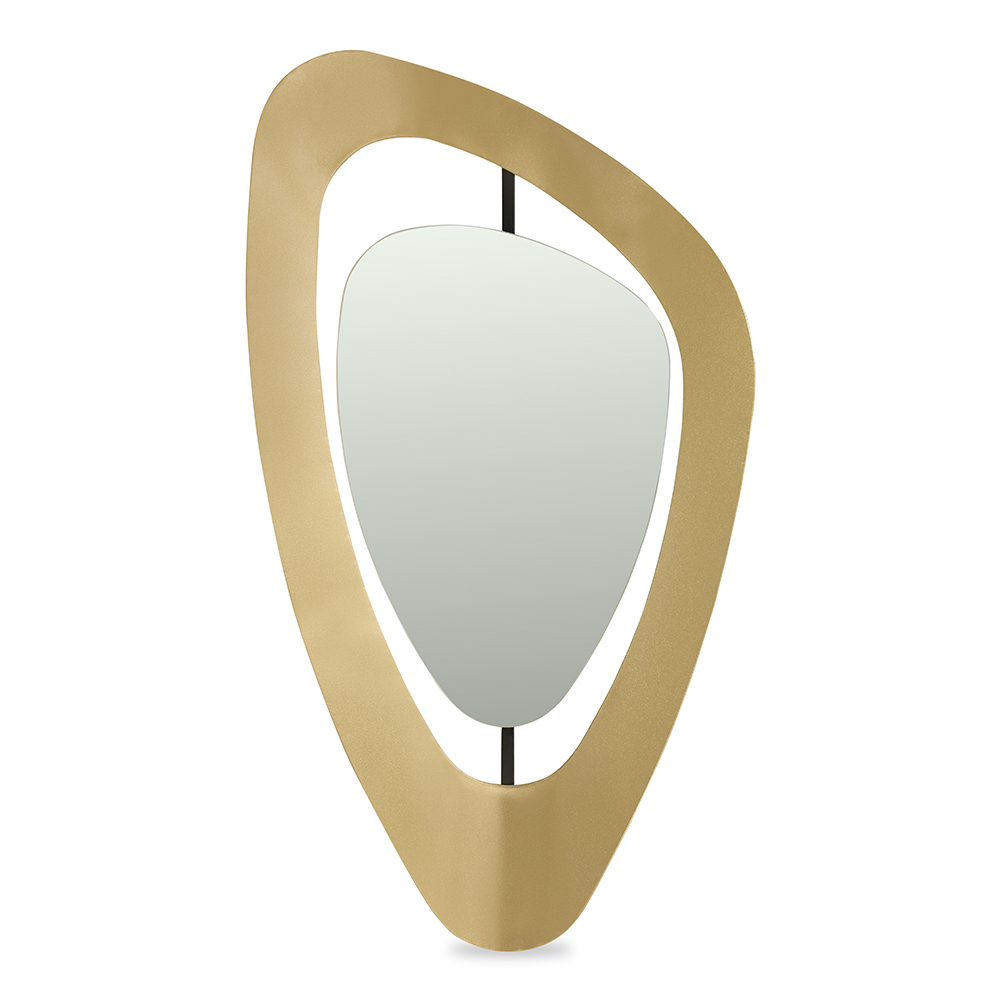 مرآة حائط من بان، ذهبي - 57x104.5 سم