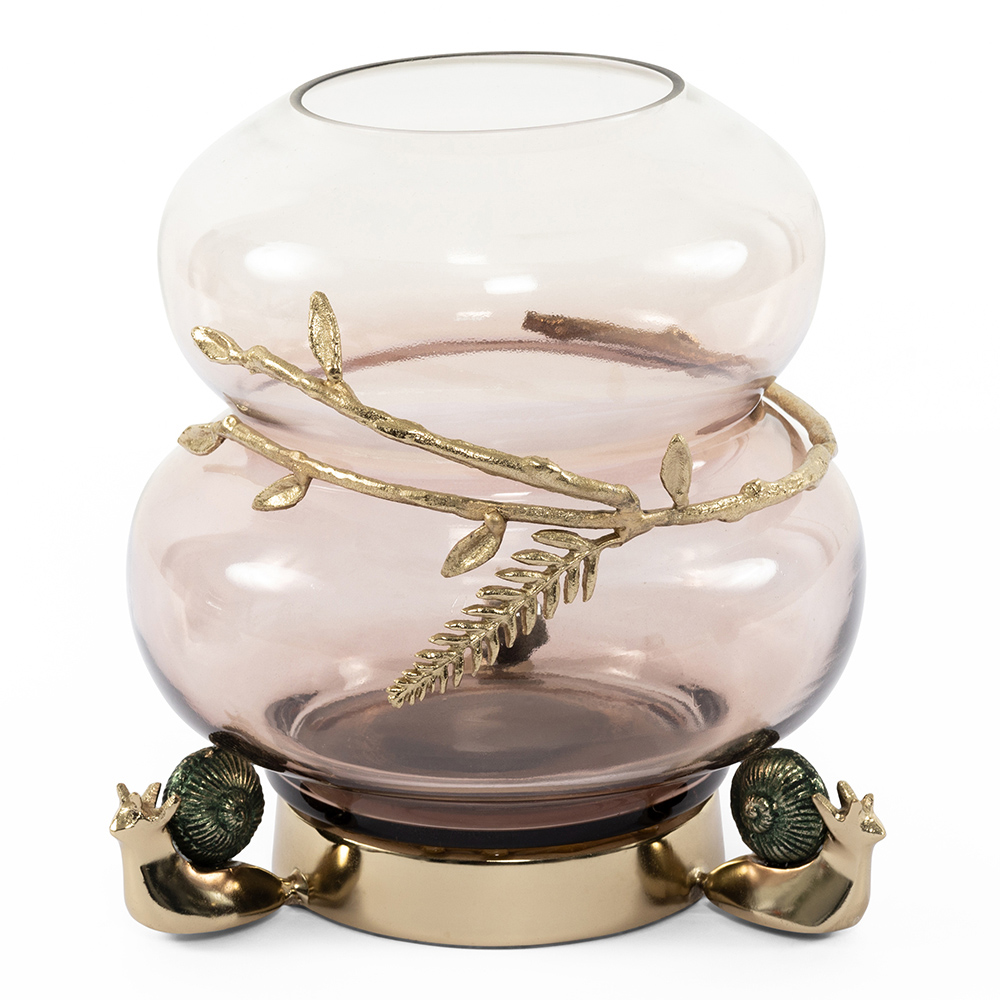 مزهرية من ناتشور، ذهبي - 21.5x21.5 سم