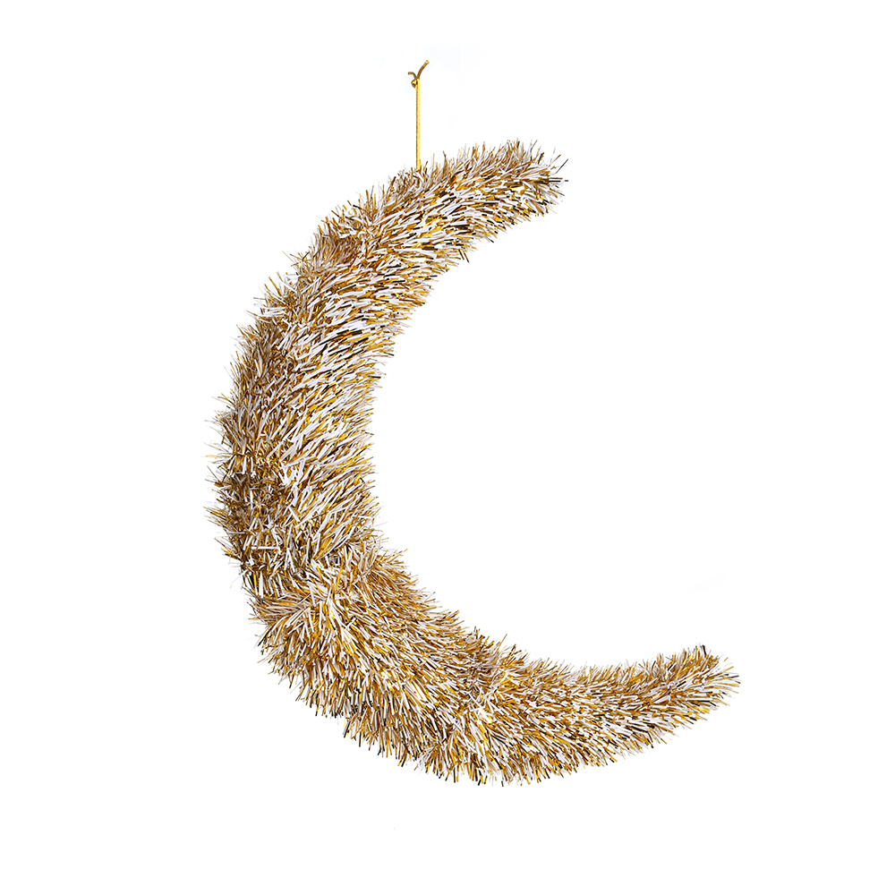 هلال معلق، أبيض وذهبي - 40 × 60 سم