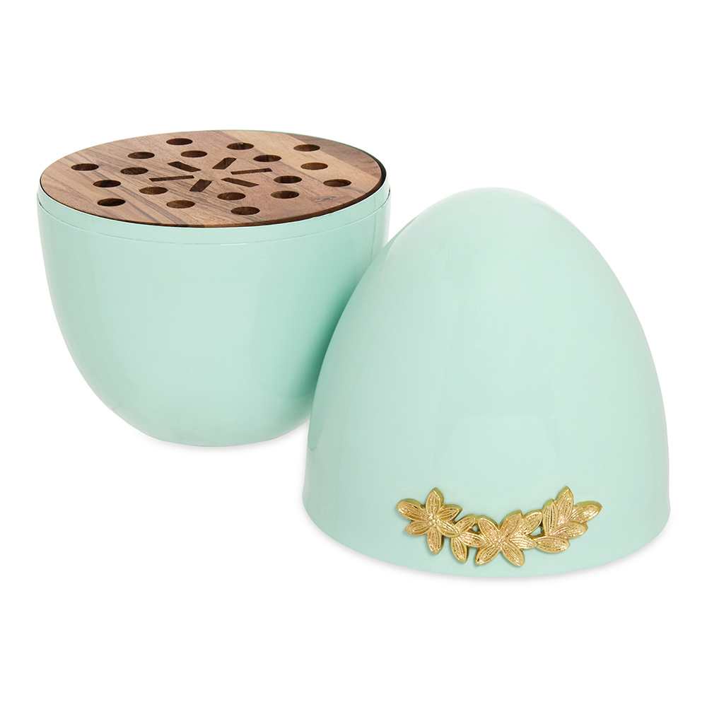 حامل أدوات المائدة من الستانلس ستيل من إيس، أخضر - 32x20 سم