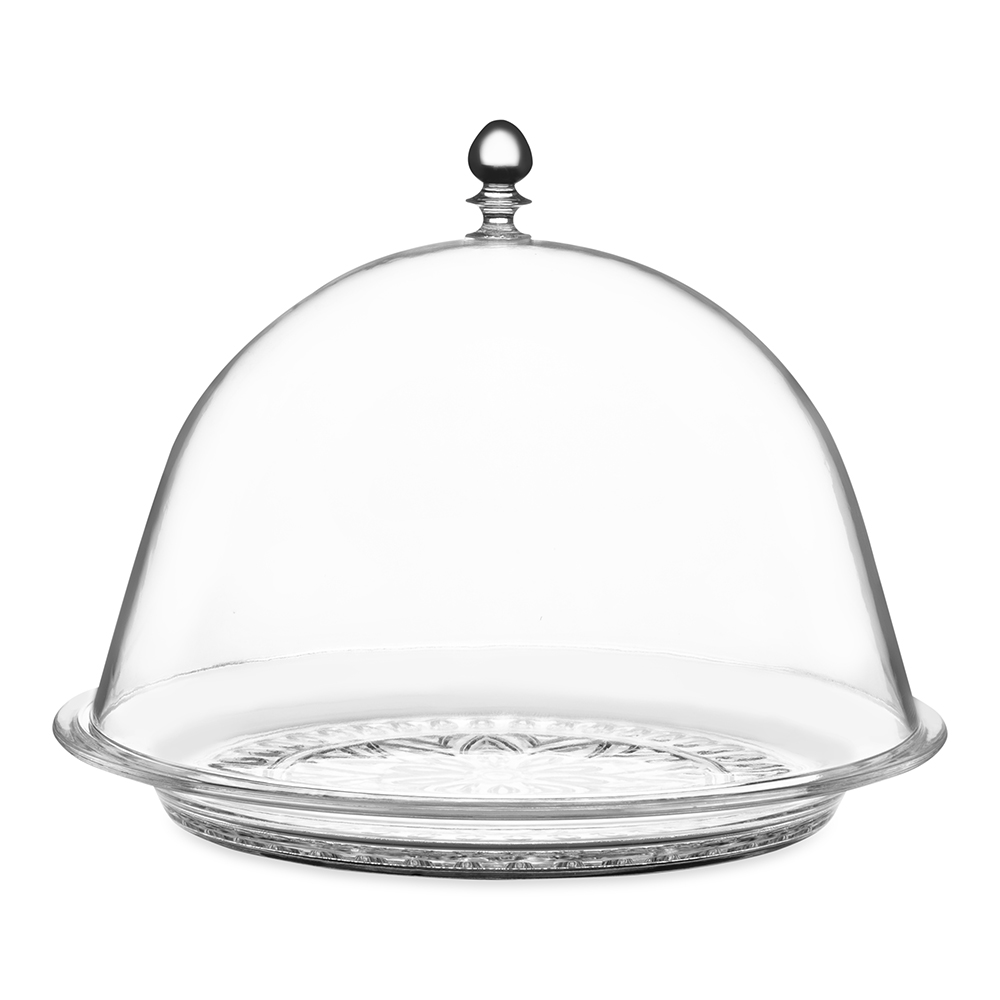 صينية تقديم بغطاء من ينشي، شفاف - 26x22 سم