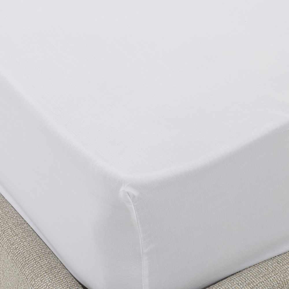 شرشف مطّاطي مقاس كينج من سيرين، أبيض - 180x200 سم