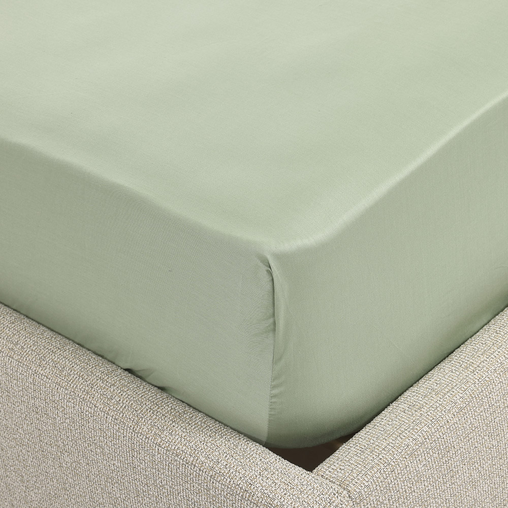 شرشف مطّاطي مقاس فردي من سيرين، اخضر - 120x200 سم