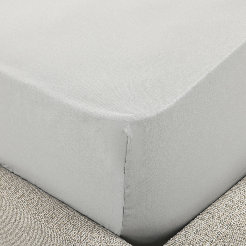 طقم شراشف مطاط مقاس كينج من آشلي، فضي - 300 خيط، 180x200 سم