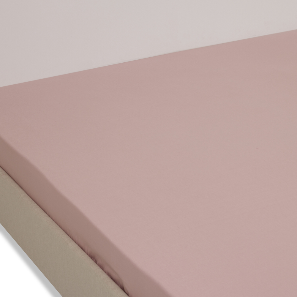  شرشف سرير بمطاط مقاس كوين من هوم إيسنشال، وردي - ٢٠٥×١٨٠ سم