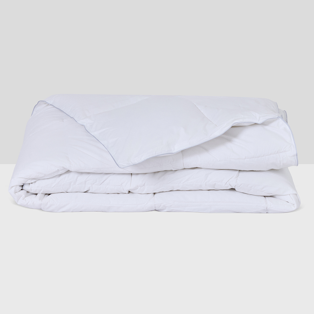 لحاف كوين حشوة بديل الريش، أبيض - 200×200 سم