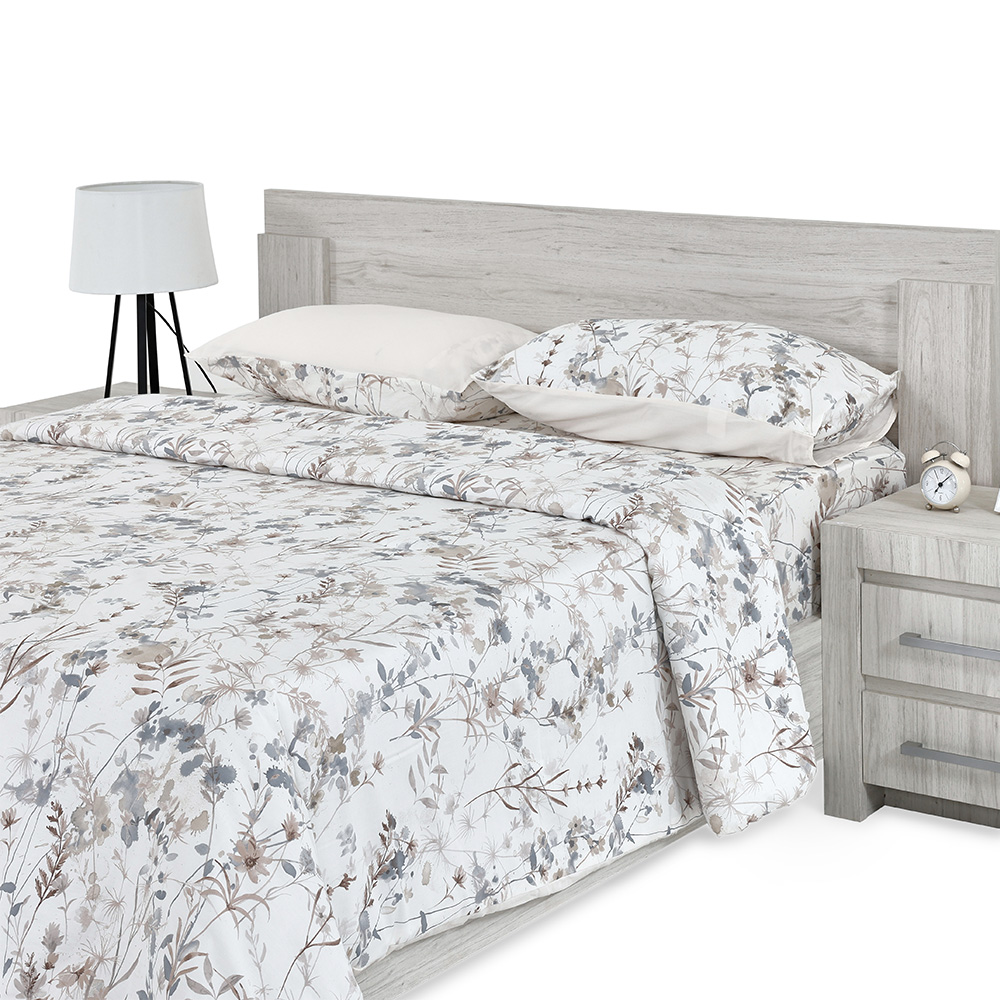 طقم لحاف حجم كوين من بوتانيكال، بيج، 210 خيط - 230×220 سم