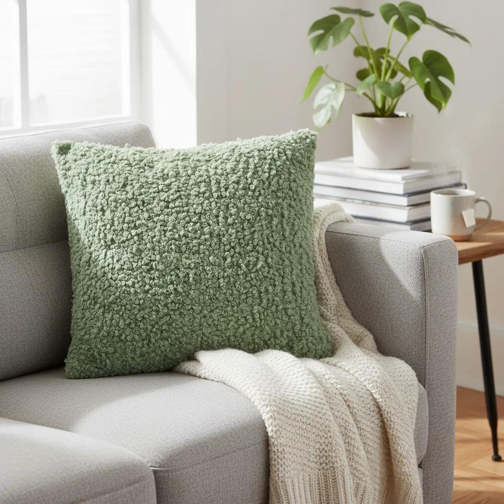 وسادة كوينك سادة محشوة، أخضر، 420 جرام لكل متر مربع - 50×50 سم