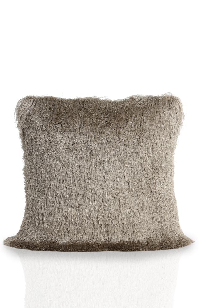 لوركس غطاء وسادة (بيج مع فضي، بوليستر، 45 × 45 سم، قطعة واحدة)