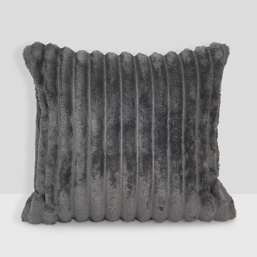 غطاء وسادة مضلع من نيو، رمادي - 45×45 سم