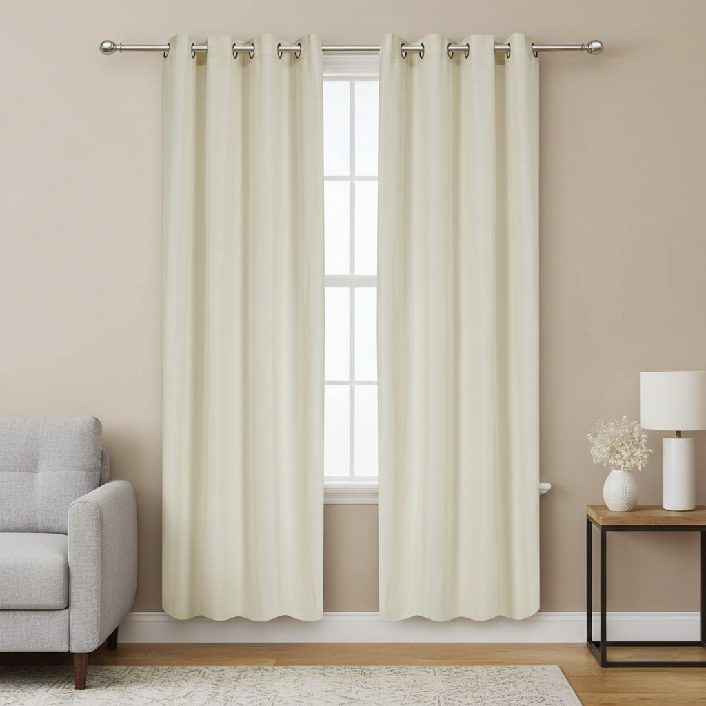 طقم ستائر زينة فوال، كريمي - ١٤٠×٢٦٠ سم