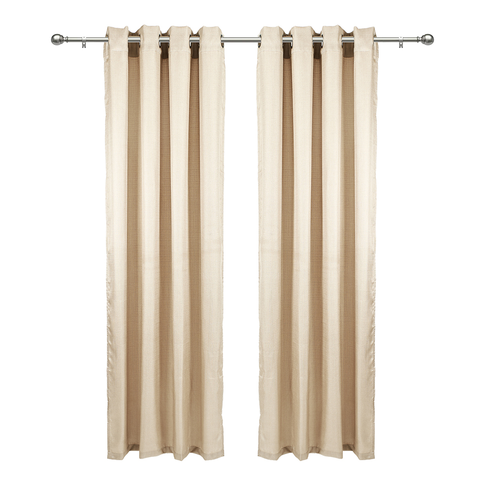 زوج ستائر ستريا ذات الملمس البارز غير المعتمة، بيج - 135×240 سم