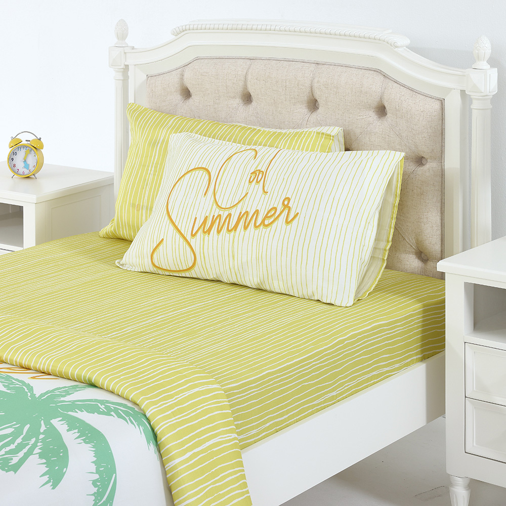 Cool Summer Queen-Sized Fitted Sheet Set, Multicolour - 150x200 cm