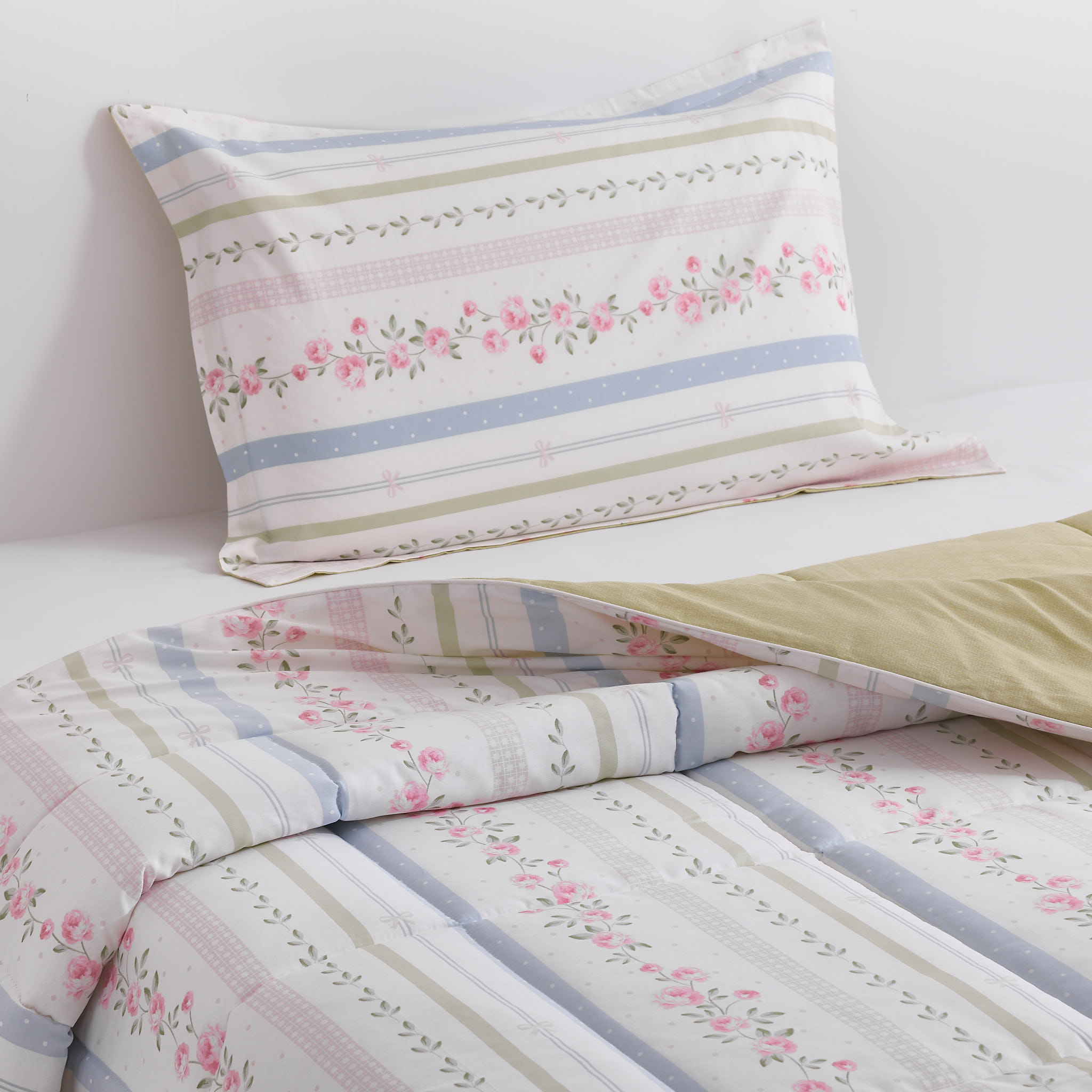 Arlie Single-Sized Kid's Floral Cotton Comforter With One Pillowcase, Multicolor, 200 TC - 220x160cm