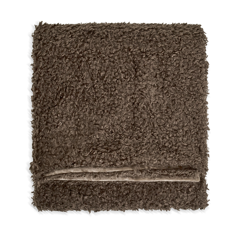 بطانية كوينك سادة، لون بني القهوة، 420 جرام لكل متر مربع - 130×170 سم