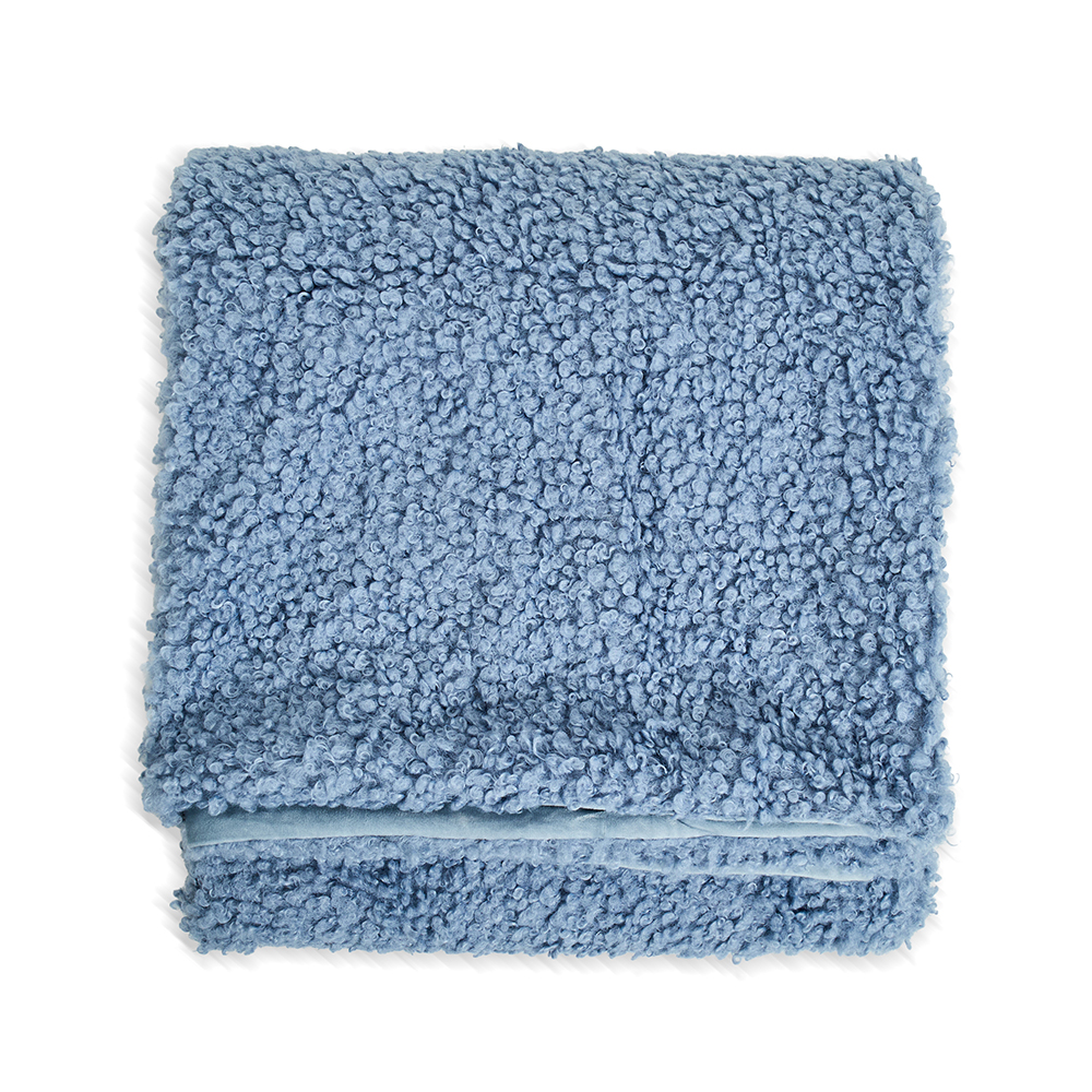 بطانية كوينك سادة، أزرق، 420 جرام لكل متر مربع - 130×170 سم