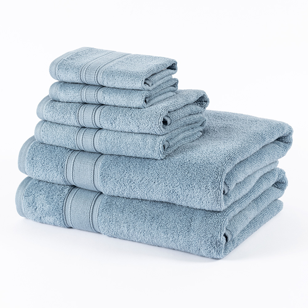 مجموعة مناشف بروهيل من 6 قطع، أزرق آشلي - 435 غم