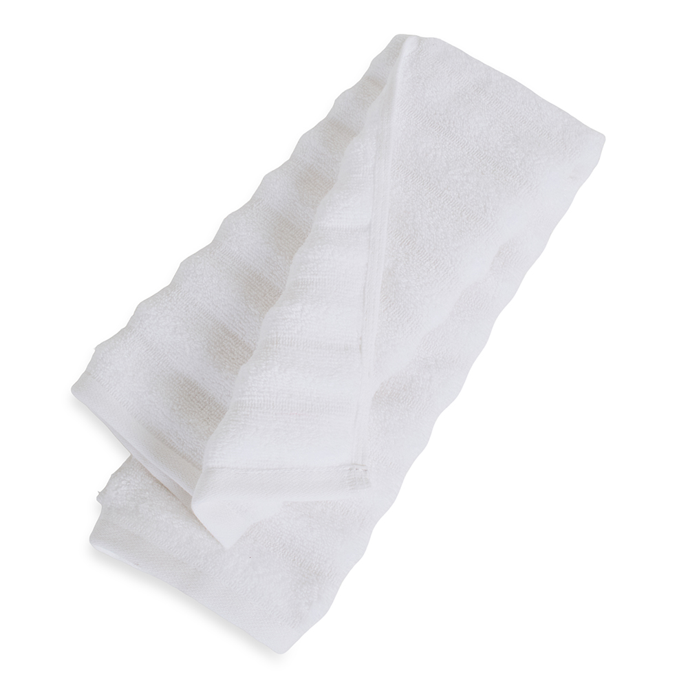 منشفة يد قطن من ويف، أبيض - 550 غرام، 40×70 سم