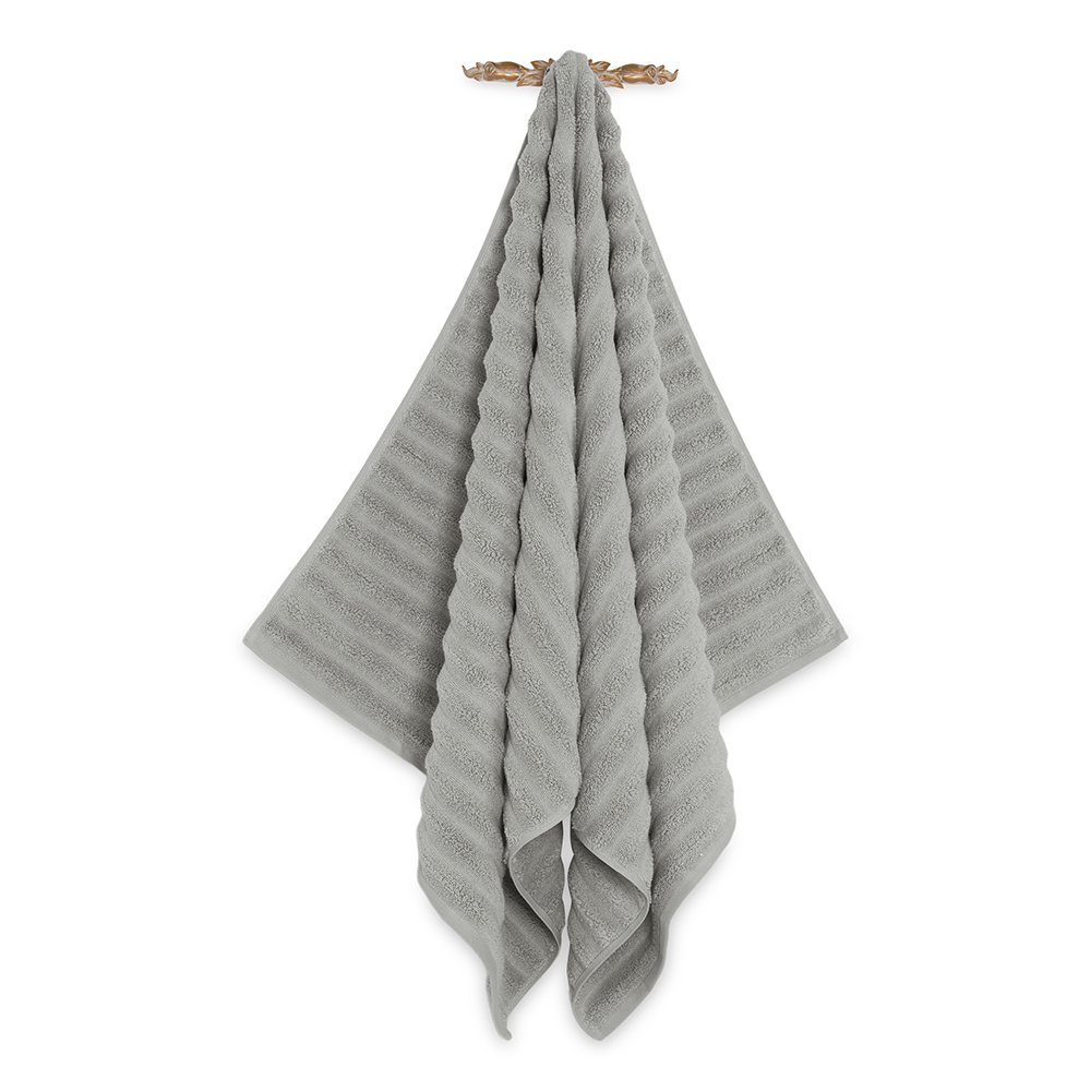 منشفة حمّام قطن من ويف، فضي - 650 غرام، 76×152 سم