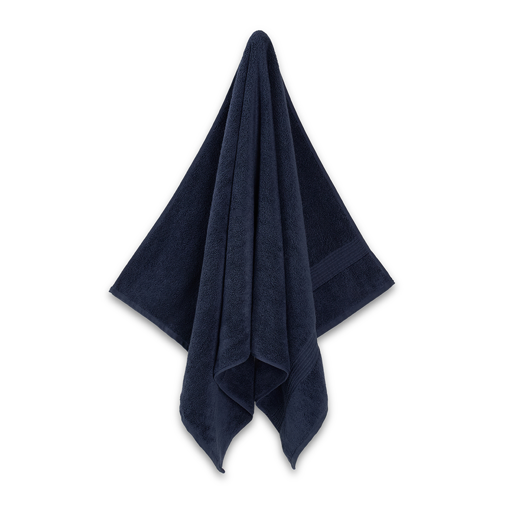منشفة حمام إنشانتيه من قطن بيما، أزرق داكن - 600 جرام لكل متر مربع، 70×140 سم