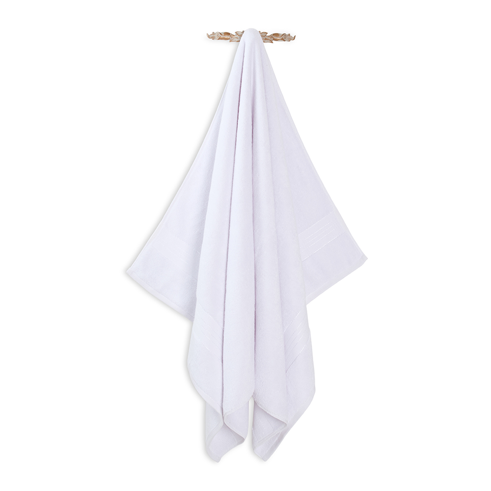 منشفة حمام قطنية أوربان، أبيض - 650 جرام لكل متر مربع، 90×150 سم