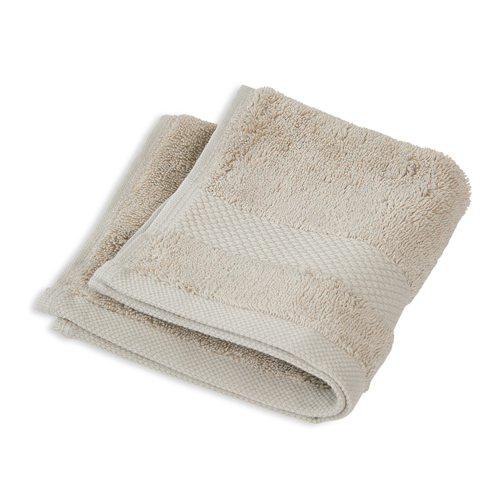 منشفة وجه فاخرة من القطن المصري، بيج - 700 جرام لكل متر مربع، 30×30 سم