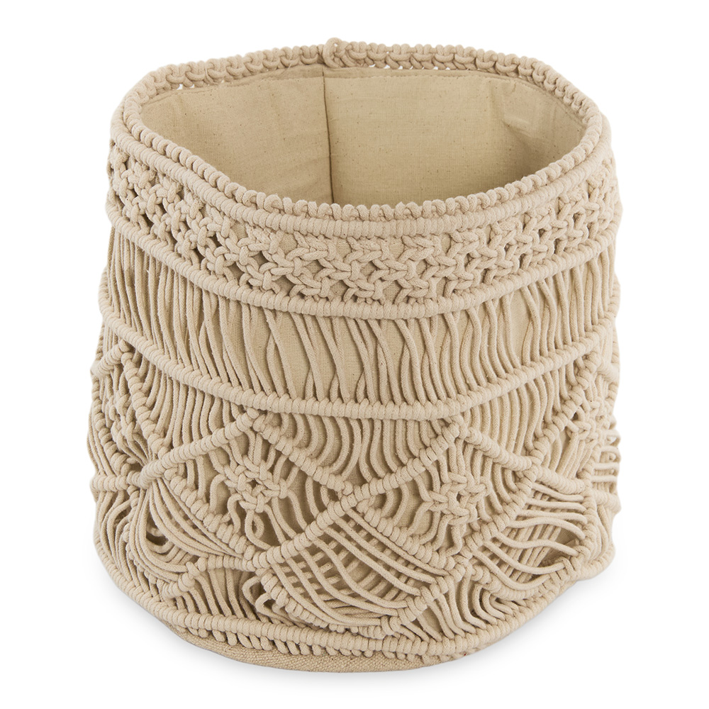 سلة مكرامية، طبيعي - 30×30 سم