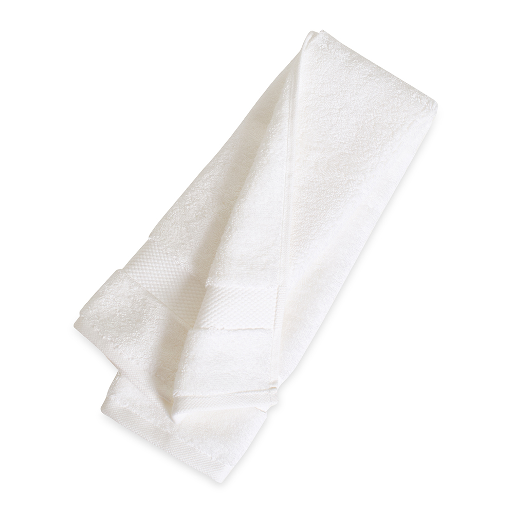 منشفة يد قطن تركي من ريزورت، أبيض - 650 غرام لكل متر مربع، 76x40 سم