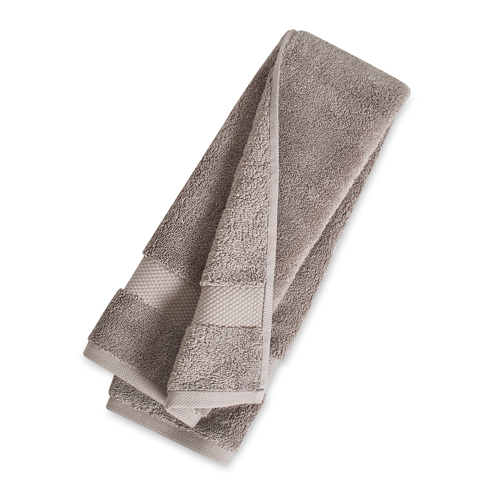 منشفة يد قطن تركي من ريزورت، رمادي فاتح - 650 غرام لكل متر مربع، 76x40 سم