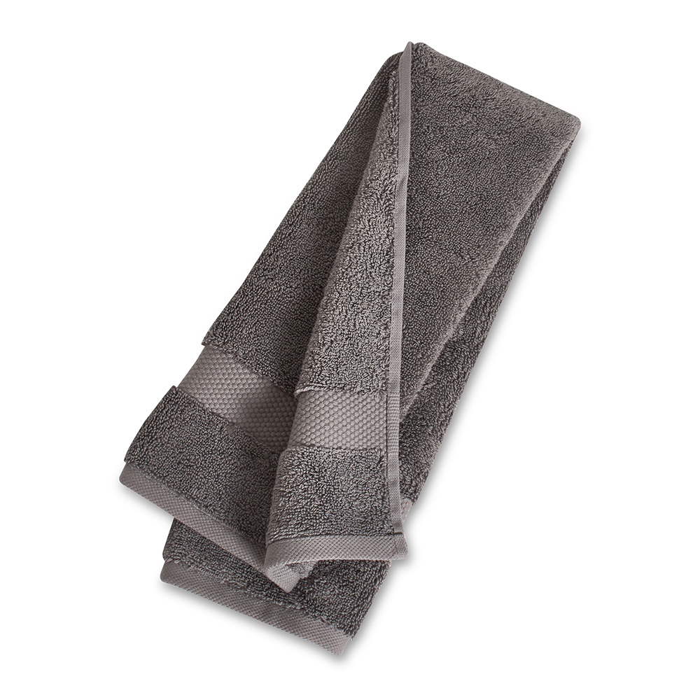 منشفة يد قطن من ريزورت، رمادي داكن - 650 غرام لكل متر مربع، 76x40 سم