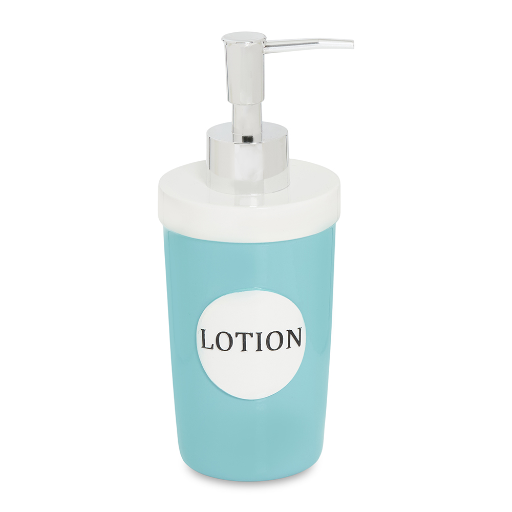 زجاجة موزع صابون من البوليريسين من كولور بلاي، أزرق وأبيض - 18 سم