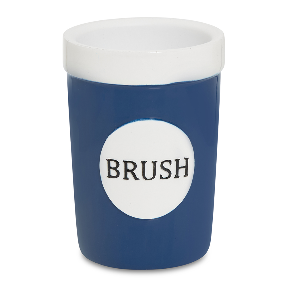 حامل فرشاة أسنان من البوليريسين من كولور بلاي، أزرق وأبيض - 10 سم