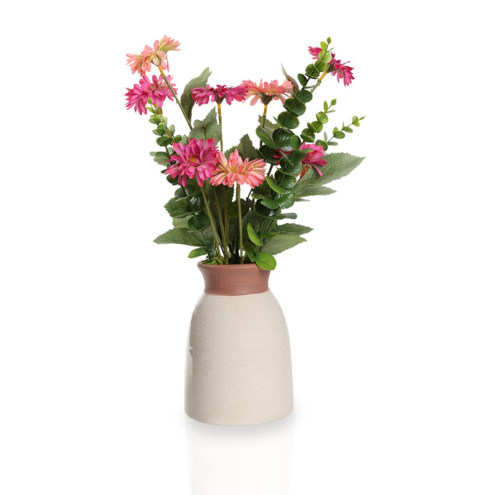 Artificial Floral Arrangement in Ceramic Pot – 44.5 cms