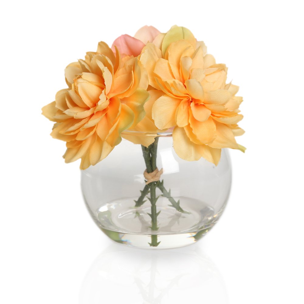 Artificial Dali in Glass Vase – 12.7 cms