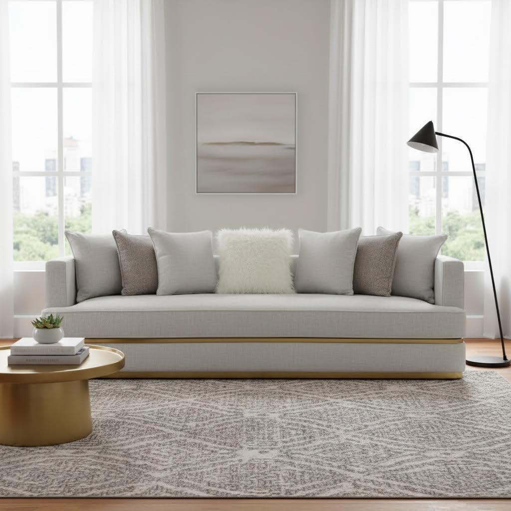 أريا أريكة قماش 4 مقاعد، رمادي