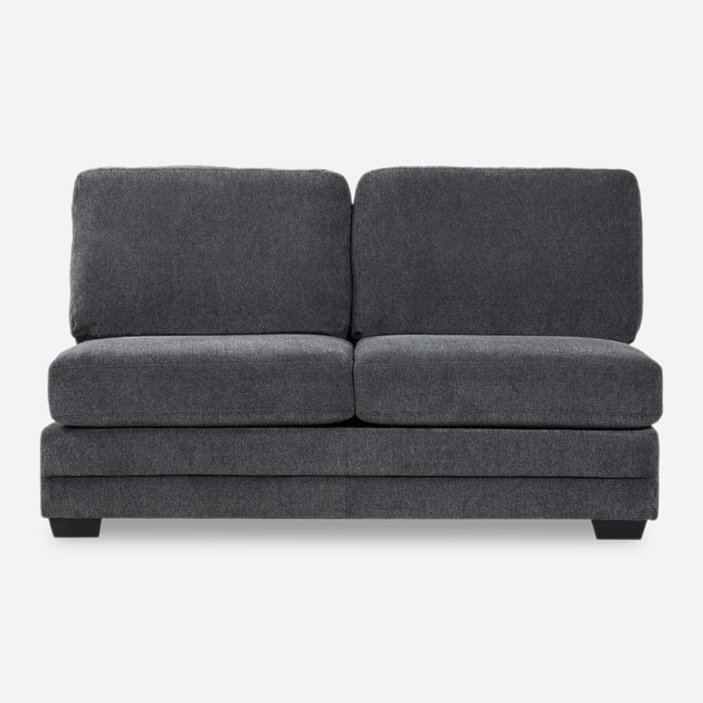 Modular 2-Seater Armless Sofa, Grey