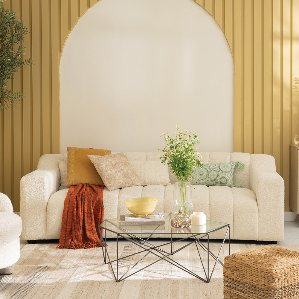 أريكة كارلتون 4 مقاعد، أبيض عاجي