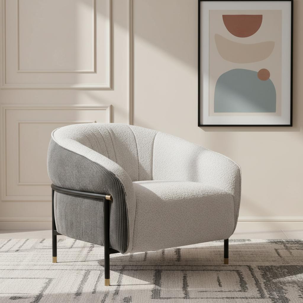 كرسي بذراعين من داوسون، رمادي