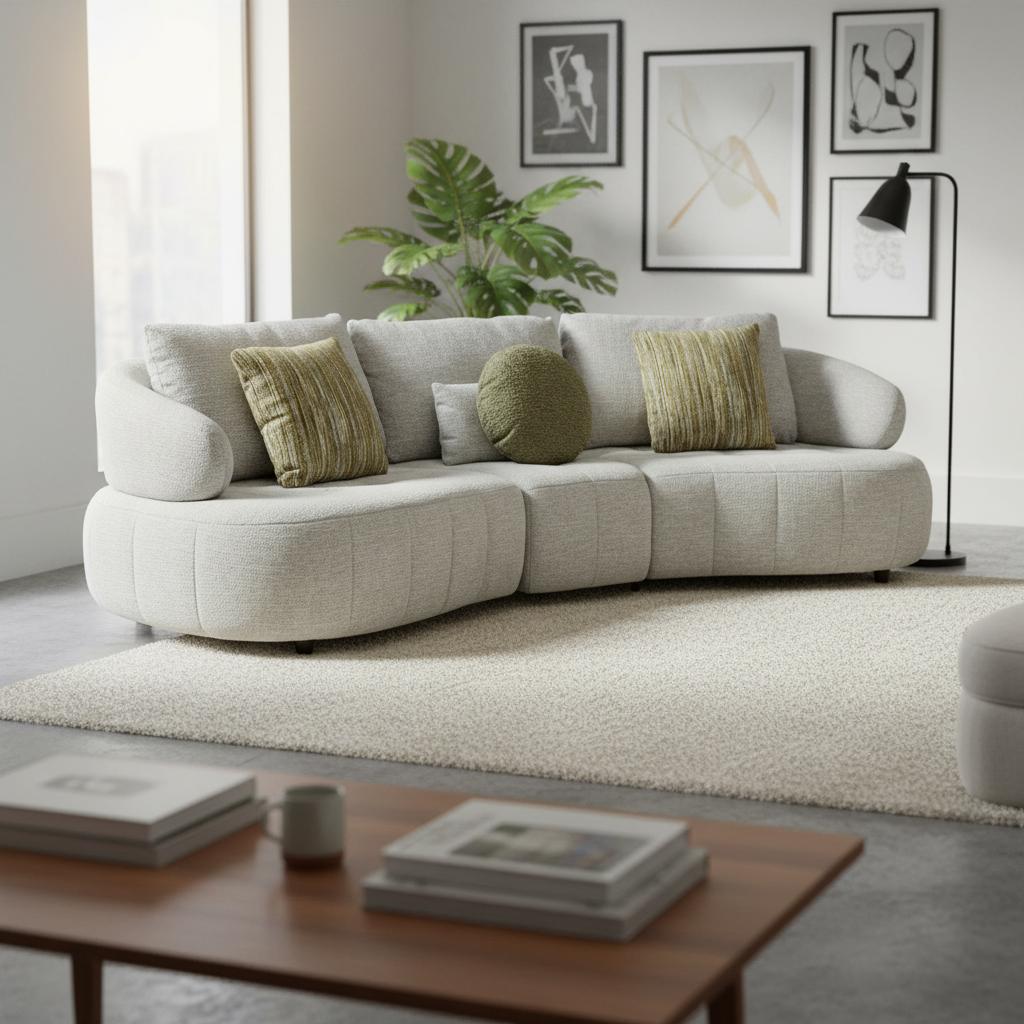 طقم أريكة بالارت أربعة مقاعد، رمادي