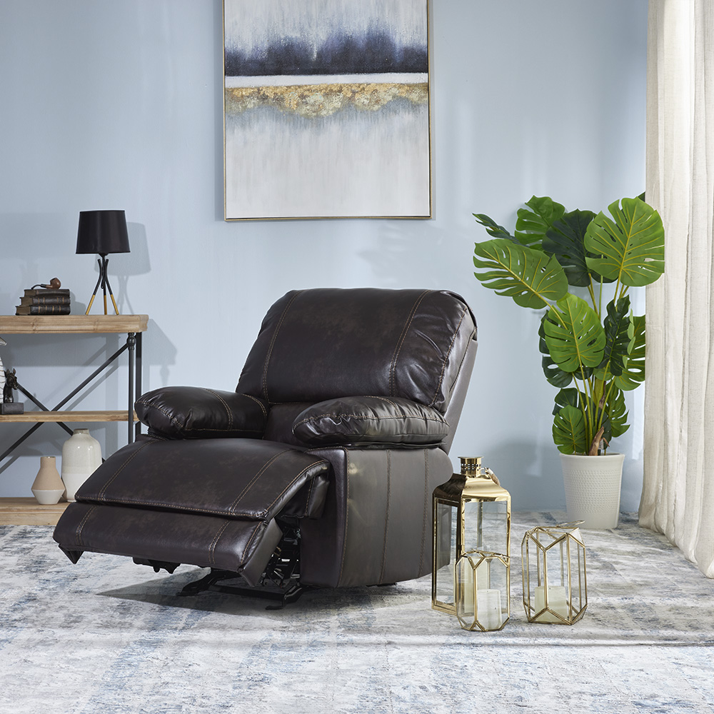  بذراعين منجد بجلد صناعي منزلق