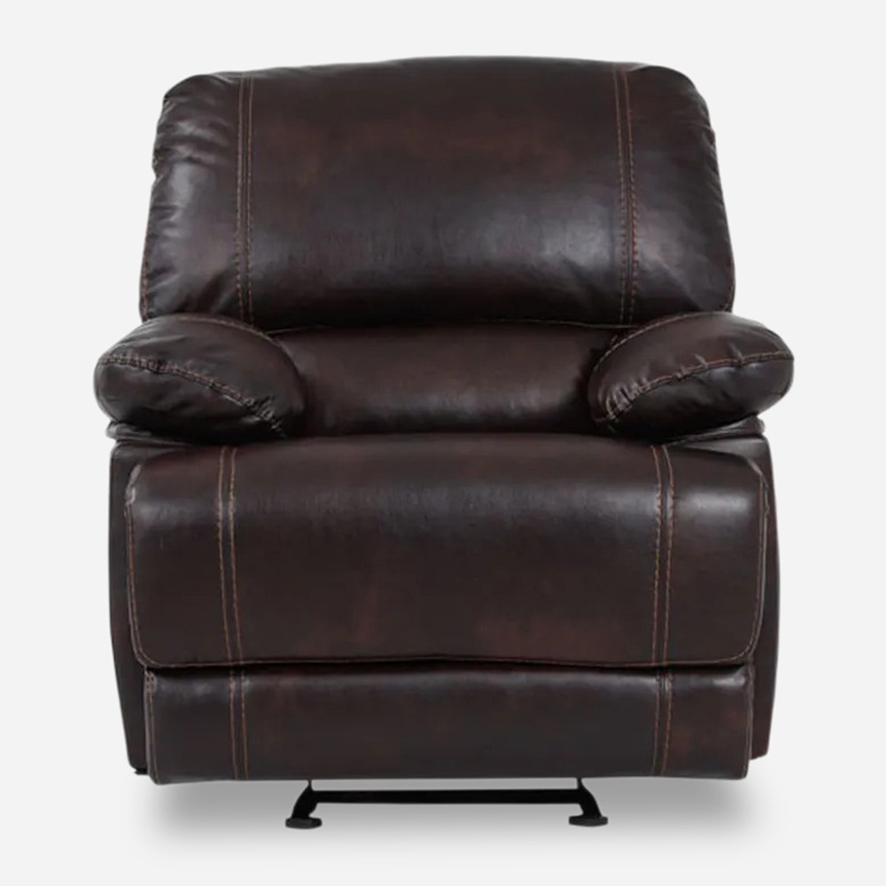 Glider Faux Leather Upholstered Recliner Armchair