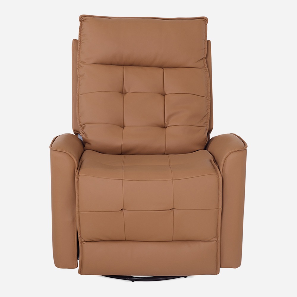 Monte Leatherate Swivel Recliner, Brown
