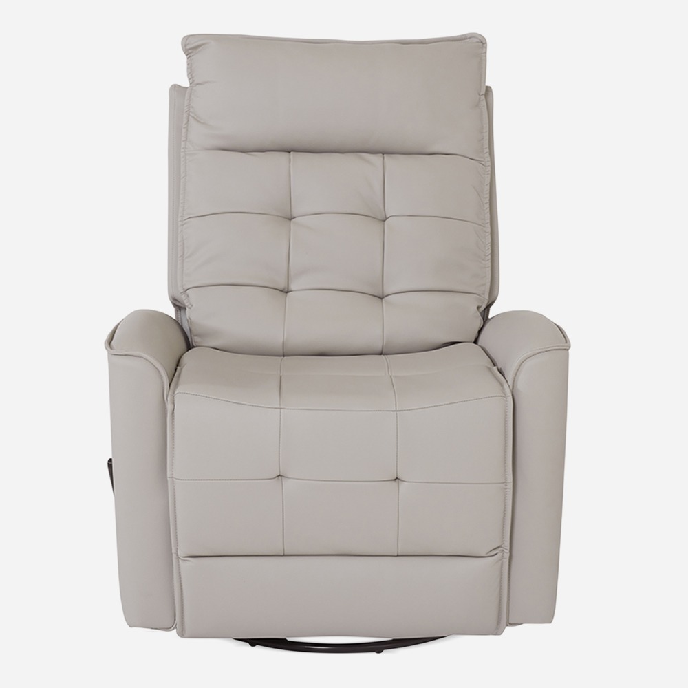 Monte Leatherate Swivel Recliner, Grey