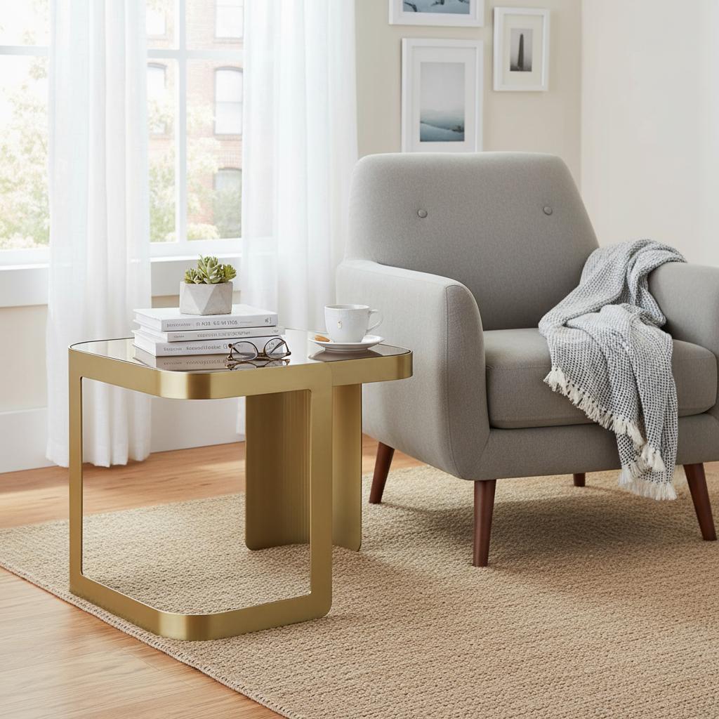 طاولة فاليريا جانبية، ذهبي