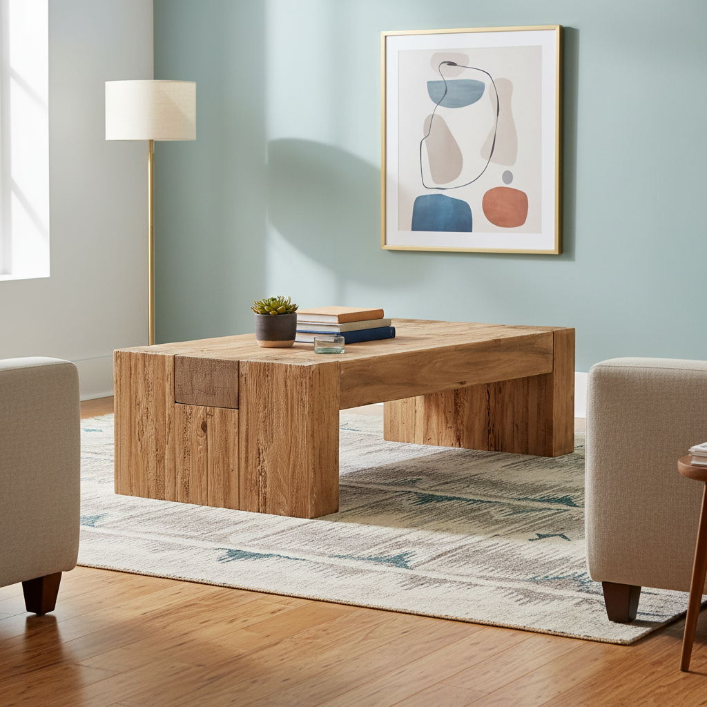 طاولة قهوة سلفادور، بني