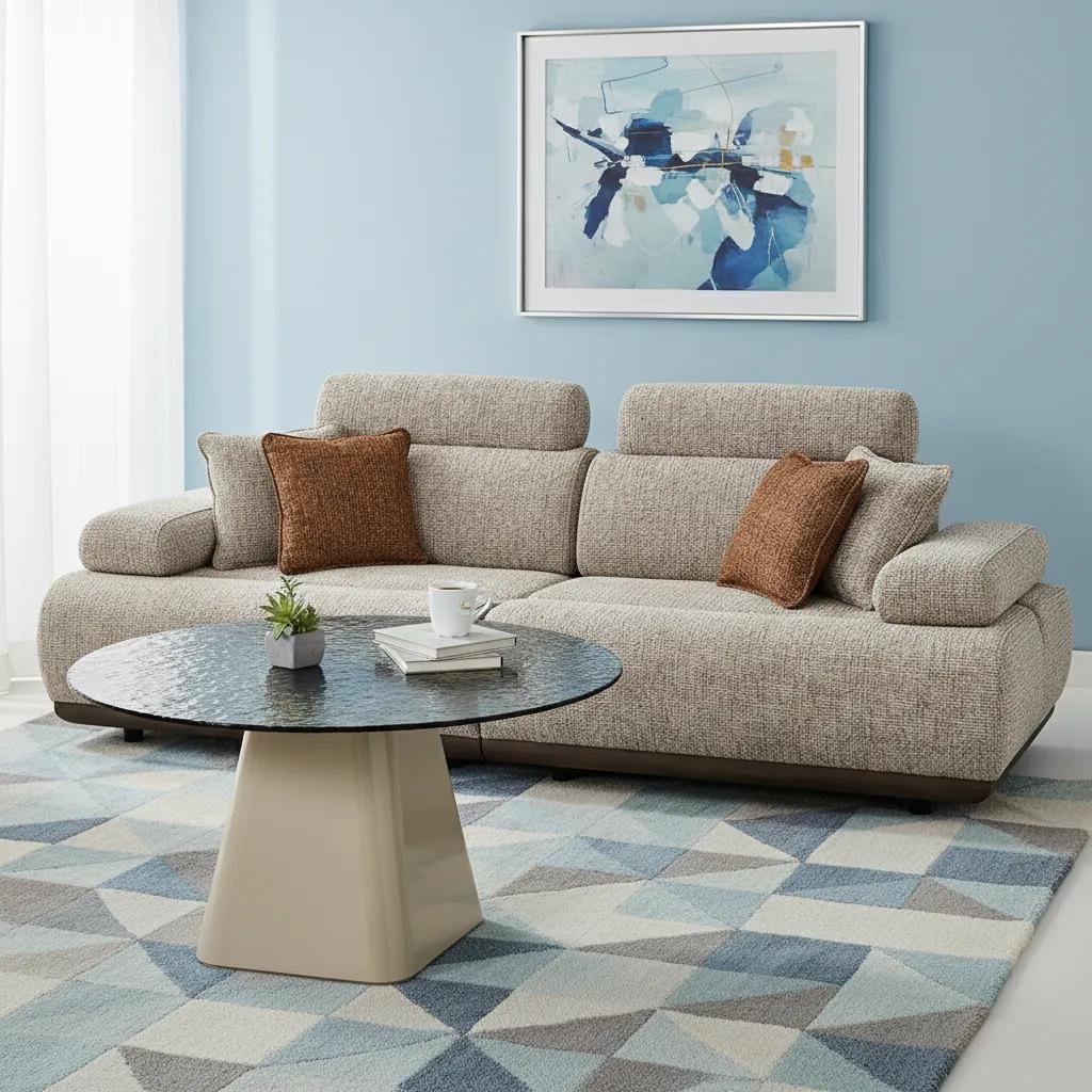 Hover Glass Top Coffee Table, Small - Beige