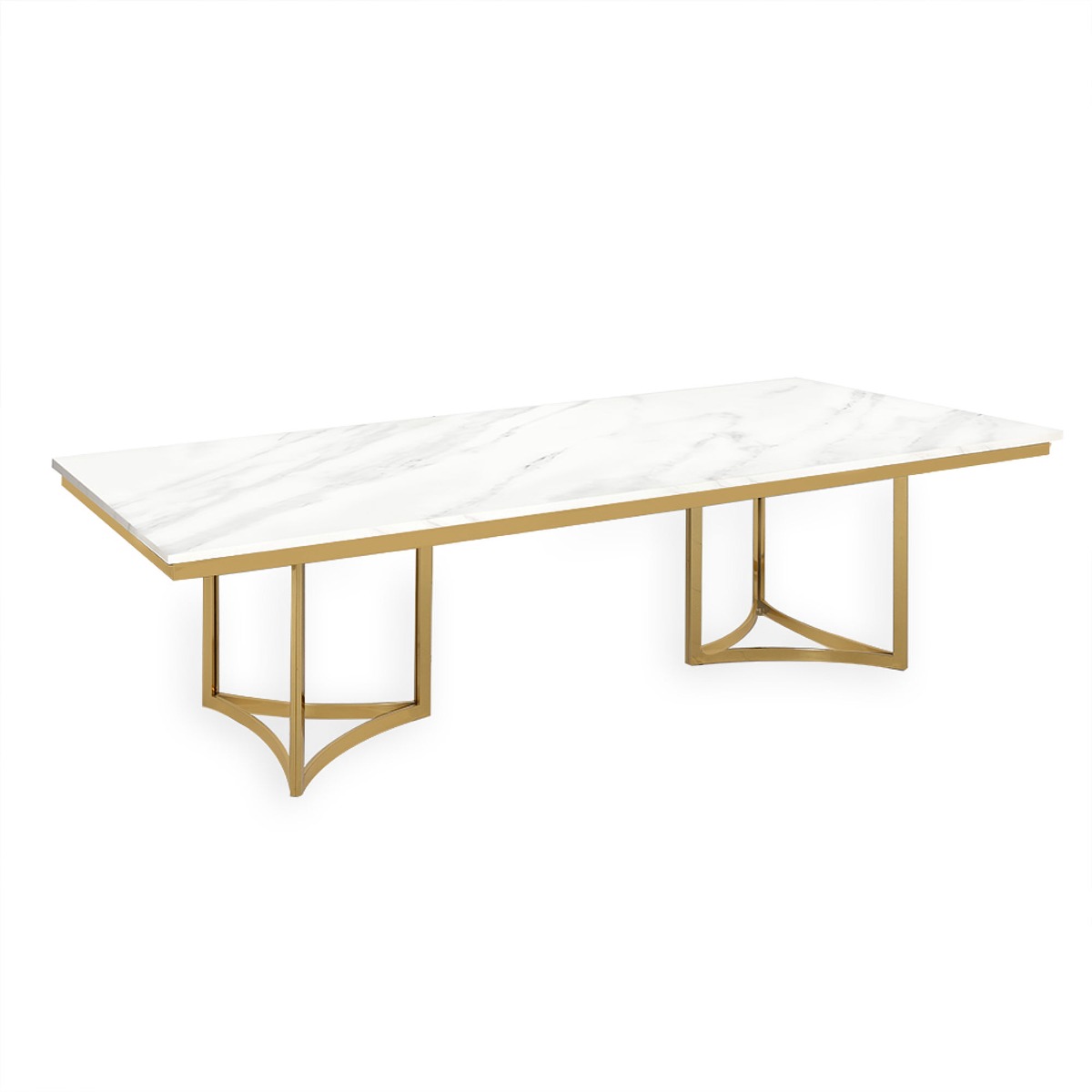نوتو طاولة سفرة 8 مقاعد، ذهبي وأبيض