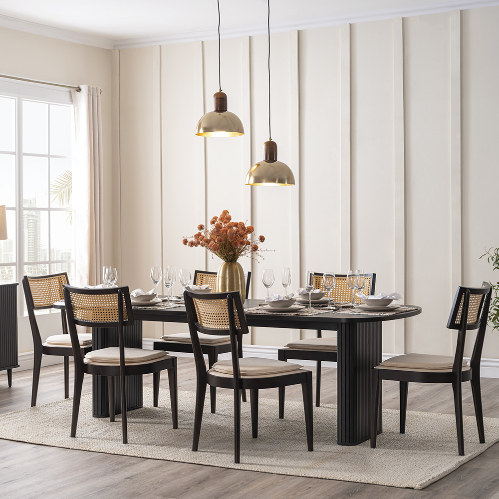 Conway 8-Seater Dining Table, Dark Brown - 234x75 cm